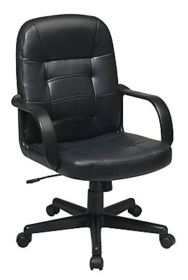Work Smart Mid Back Bonded Leather Managers Chair In Black The Work Smart Mid Back Bonded Leather Managers Chair In Black The Home Depot Canada