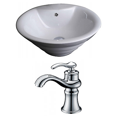 American Imaginations 19 Inch W X D Round Vessel Sink In