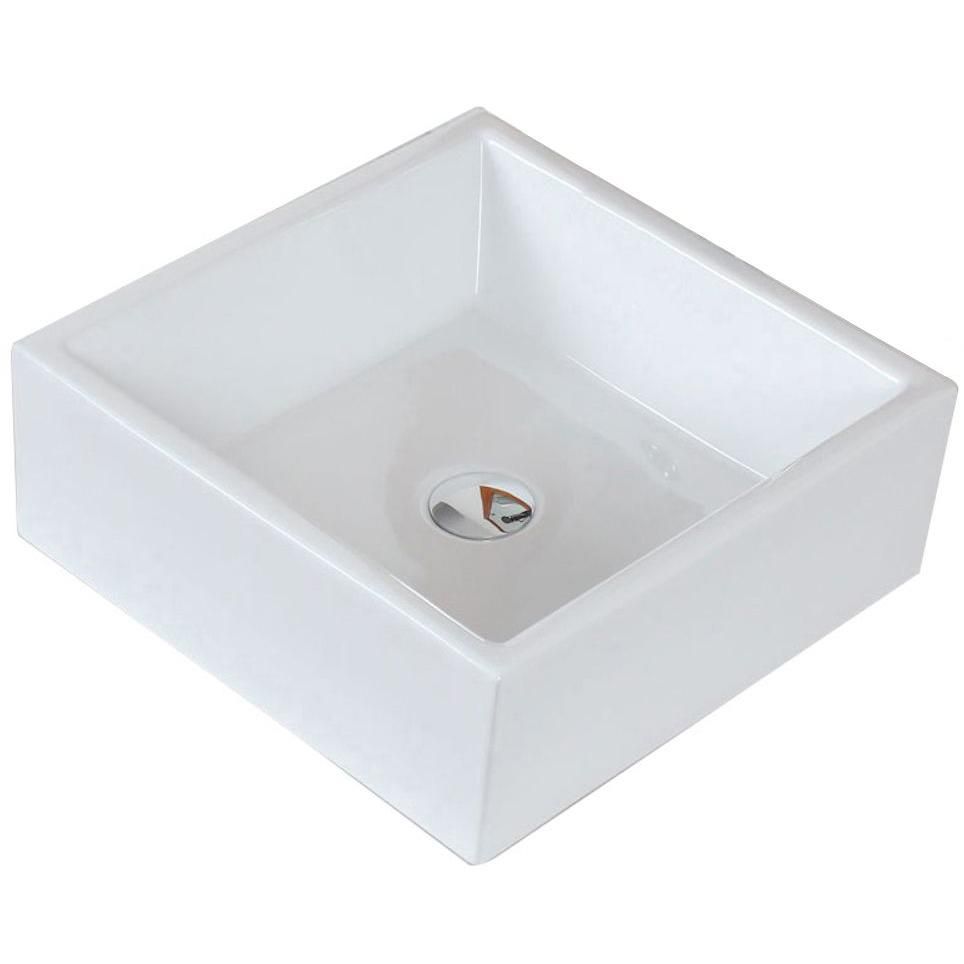 American Imaginations 15inch W x 15inch D Square Vessel Sink in White The Home Depot Canada