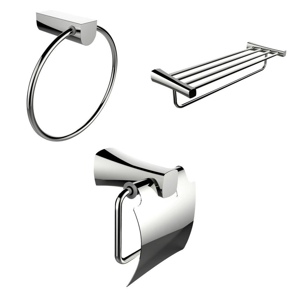 American Imaginations Chrome Towel Ring, MultiRod Towel Rack And