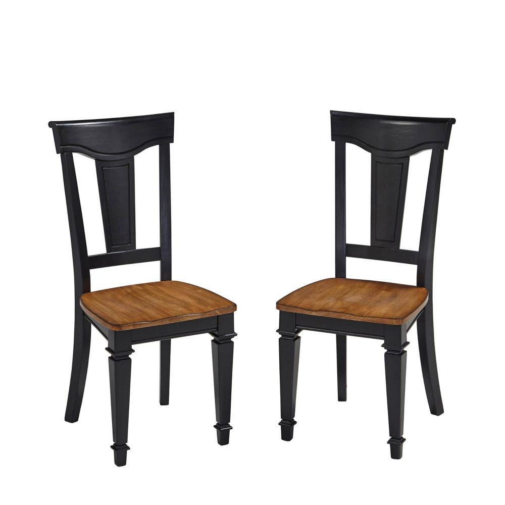 Home Styles Americana Solid Wood Black Slat Back Armless Dining Chair