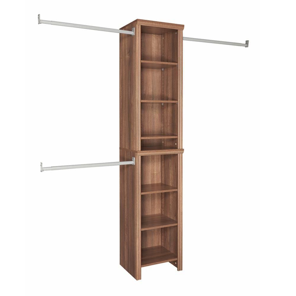 ClosetMaid Impressions 4 Ft To 9 Ft W Narrow Closet Kit In Walnut   P 1000854786 