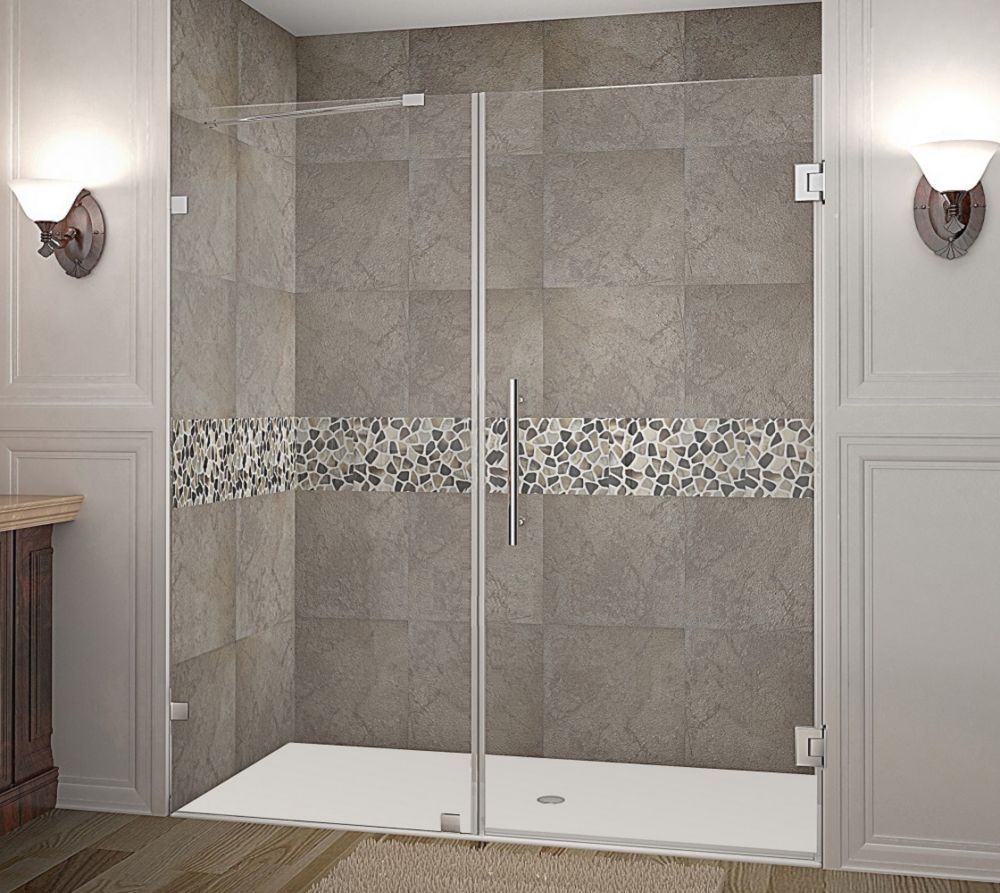 Aston Nautis 72 Inch X 72 Inch Completely Frameless Hinged Shower Door In Chrome The Home