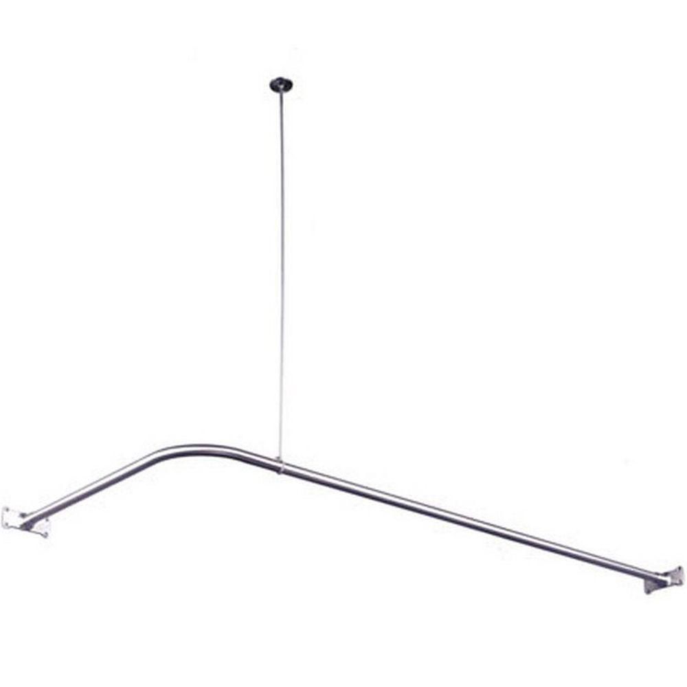 Kingston Brass 64inch x 27inch Corner Shower Rod in Chrome The Home