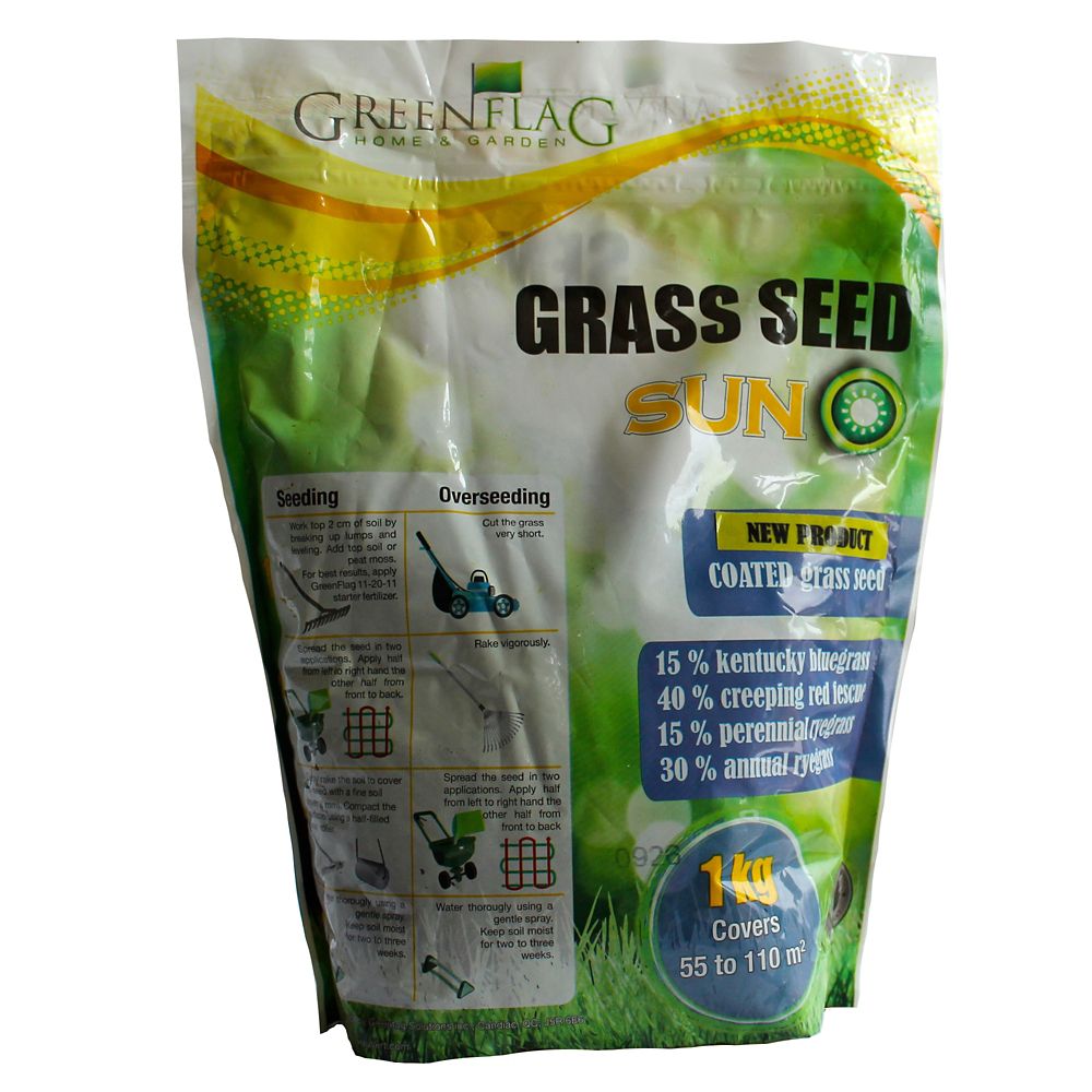 GreenFlag/DrapeauVert 1 kg Sun Coated Grass Seed The Home Depot Canada