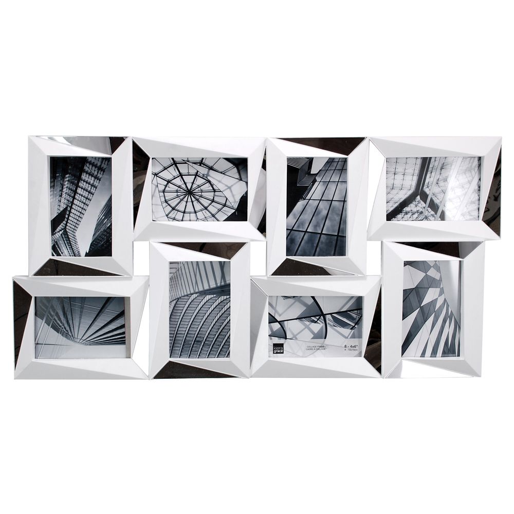 Kiera Grace Mira Mirrored 15x28 Inch White Wall Collage Frame Kiera Grace Mira Mirrored 15x28 Inch