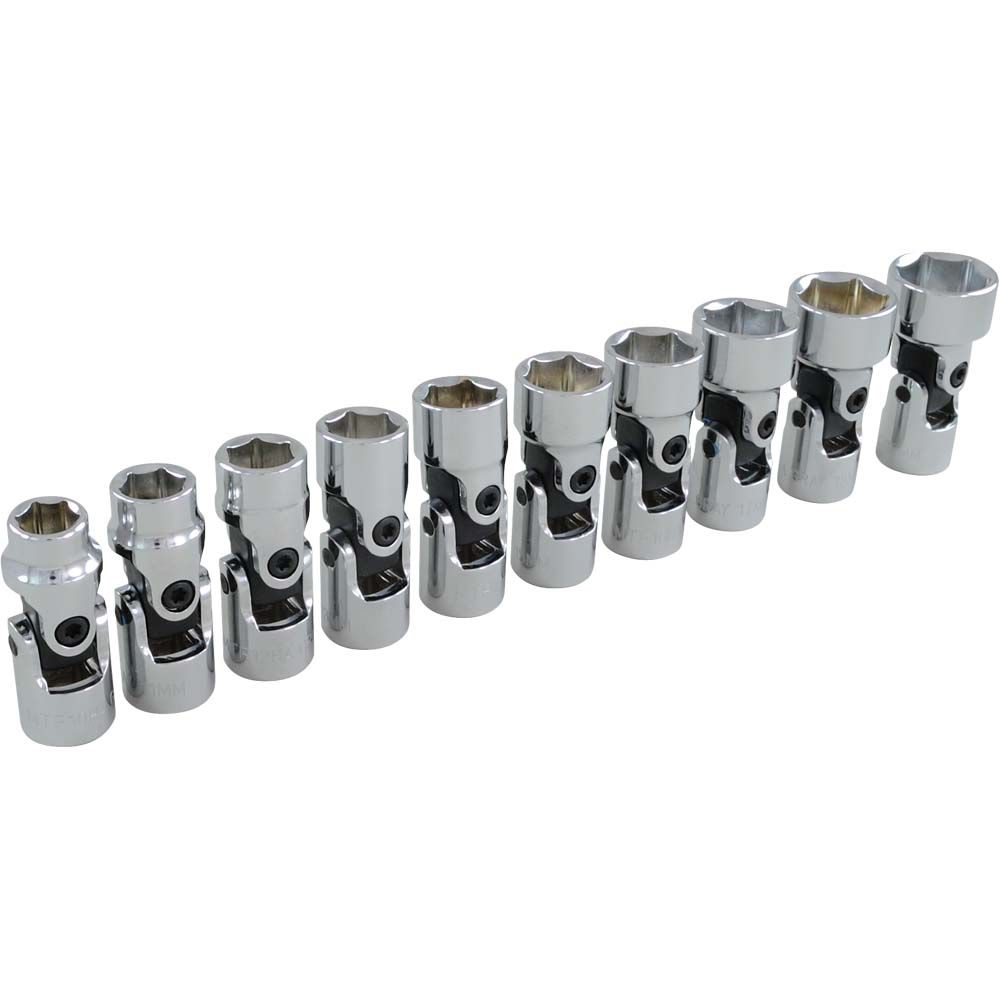 GRAY TOOLS Socket Set Universal Joint 10Piece 3/8 Inch Drive 6 Point