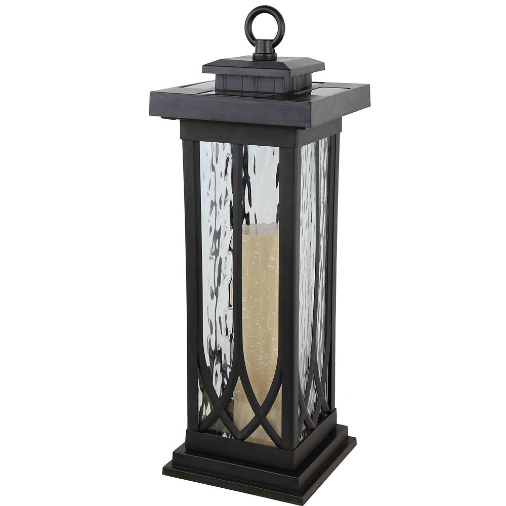 Trendscape Black Solar LED Table Top Lantern The Home Depot Canada