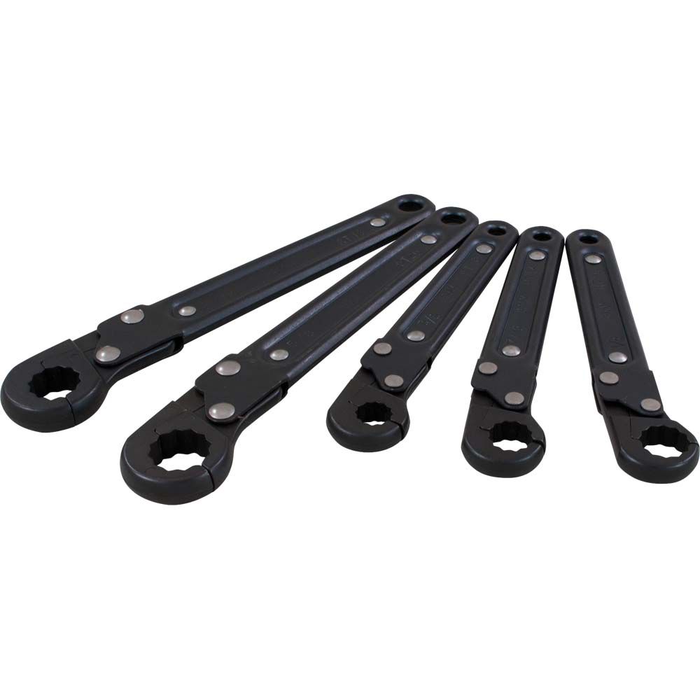 5Piece Sae Ratcheting Tube Wrench Set