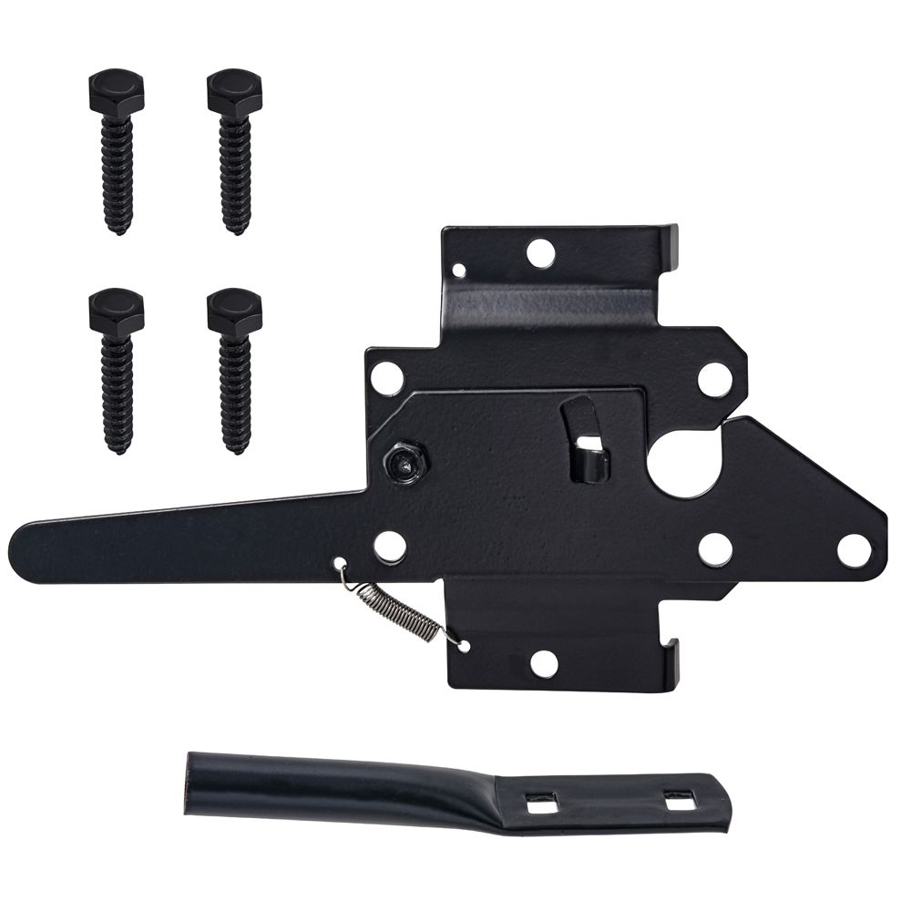 Everbilt Self-Latching Post Latch in Black Finish - 1pk | The Home ...