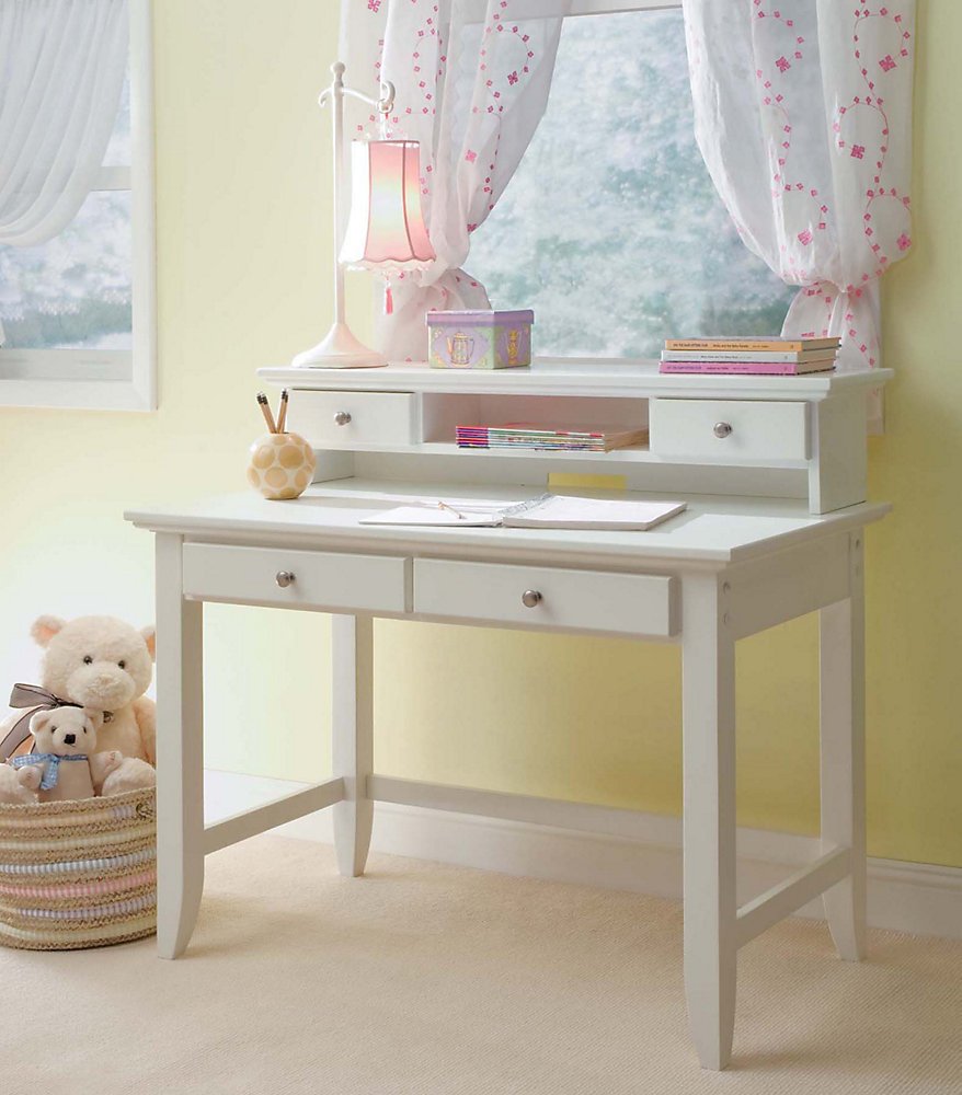 Naples White Student Desk And Hutch