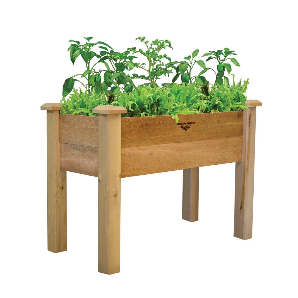 Gronomics 18-inch x 34-inch x 19-inch Rustic Planter Box | The Home ...