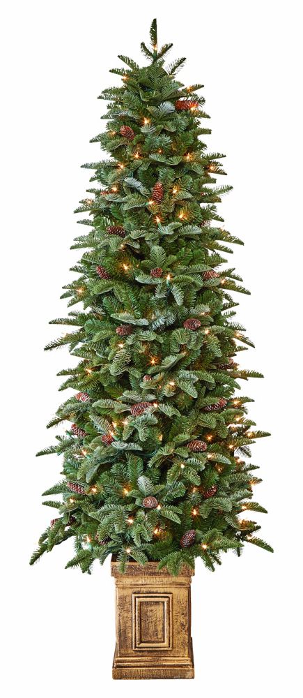 Home Accents Holiday 6.5 ft. Pre-Lit Evergreen Tree with Pinecones | The Home Depot Canada