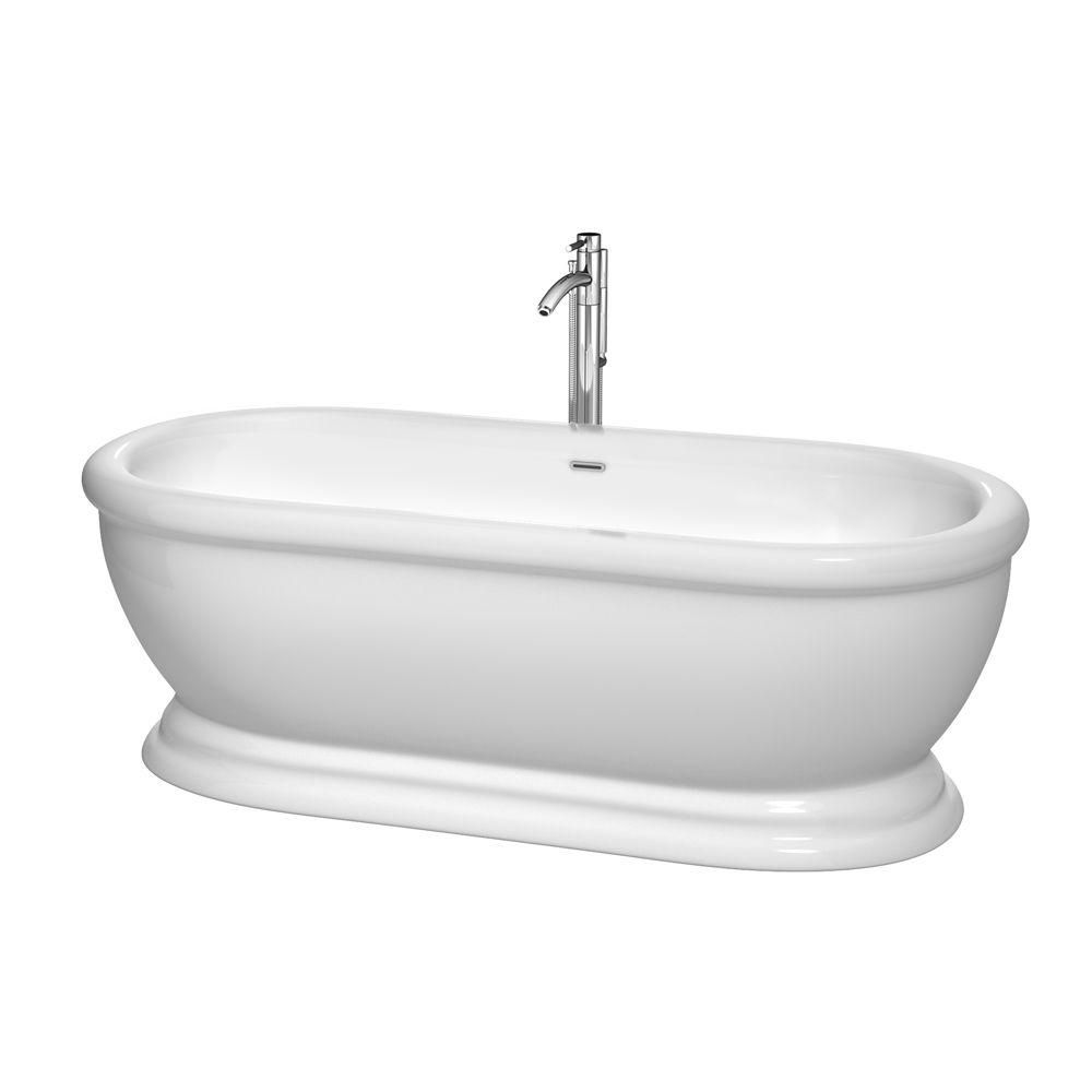 Wyndham Collection Mary 5 Feet 7Inch Freestanding Bathtub with Tub