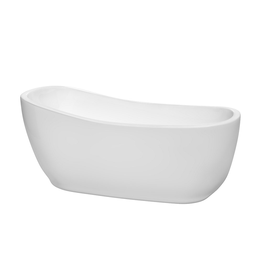 Margaret 5 Ft 6 Inch Freestanding Bathtub With Polished Chrome Drain And Overflow Trim