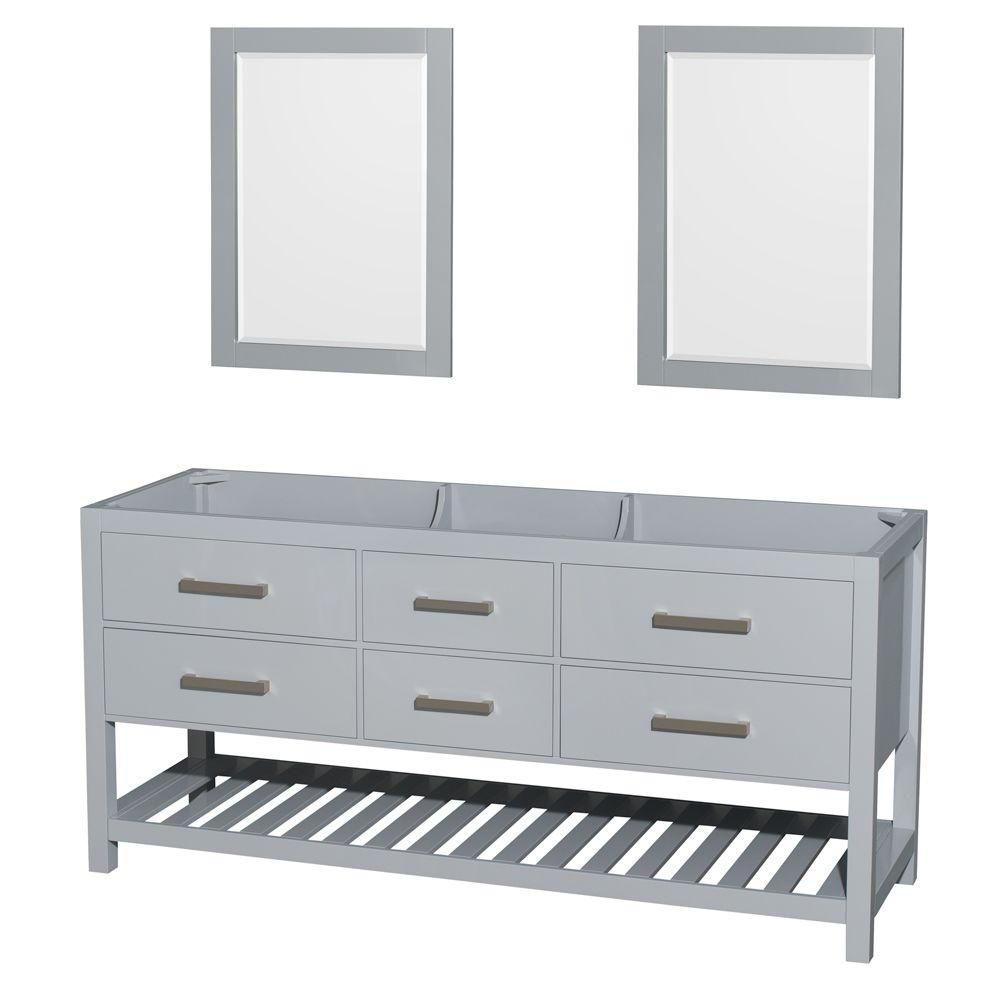 Wyndham Collection Natalie 72inch Double Vanity with Mirrors in Grey The Home Depot