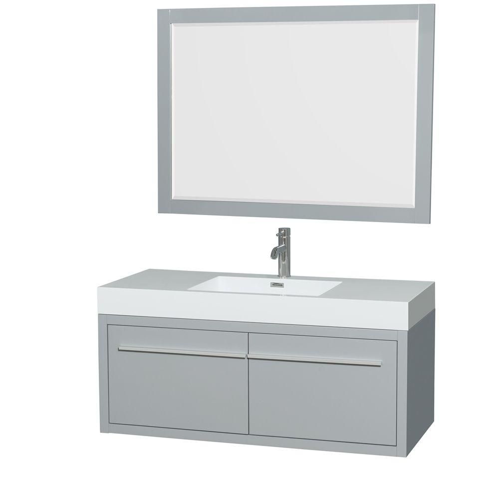 Wyndham Collection Axa 48inch W Vanity in Dove Grey with AcrylicResin
