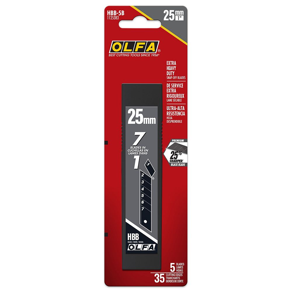 Olfa 25mm SnapOff UltraSharp Black Blades, 5 pack The Home Depot Canada