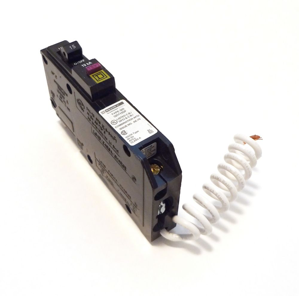 Single Pole 15 Amp QO Dual Function Combination CAFI/GFI Pigtail Circuit Breaker Single Pole 15 Amp QO Dual Function Combination CAFI/GFI Pigtail Circuit Breaker