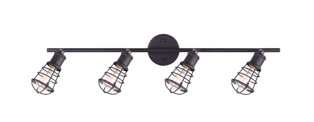 Loft 4-Light ORB Track Light With Metal Cage Black Lighting Fixtures S black track lighting fixtures. Loft 4-Light ORB Track Light With Metal Cage Black Lighting Fixtures S
