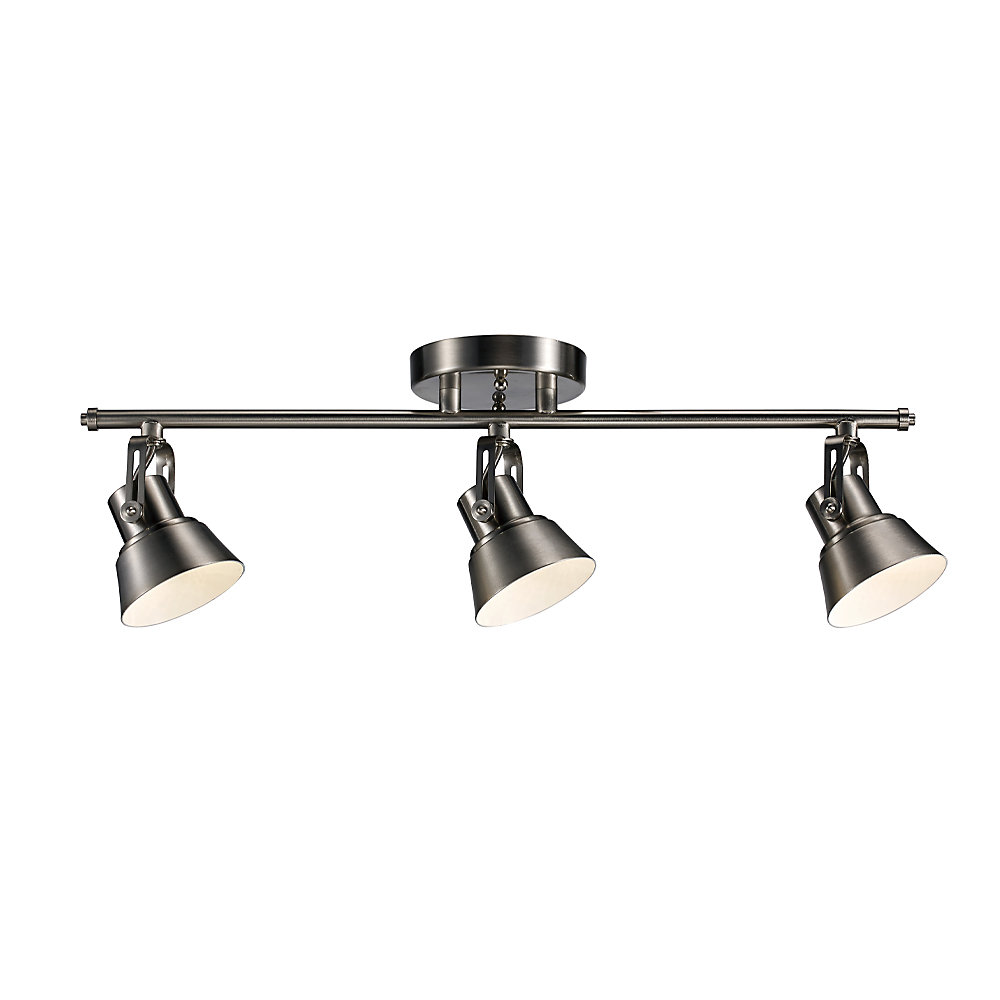 3 Light Led Directional Ceiling Track In Brushed Nickel Energy Star