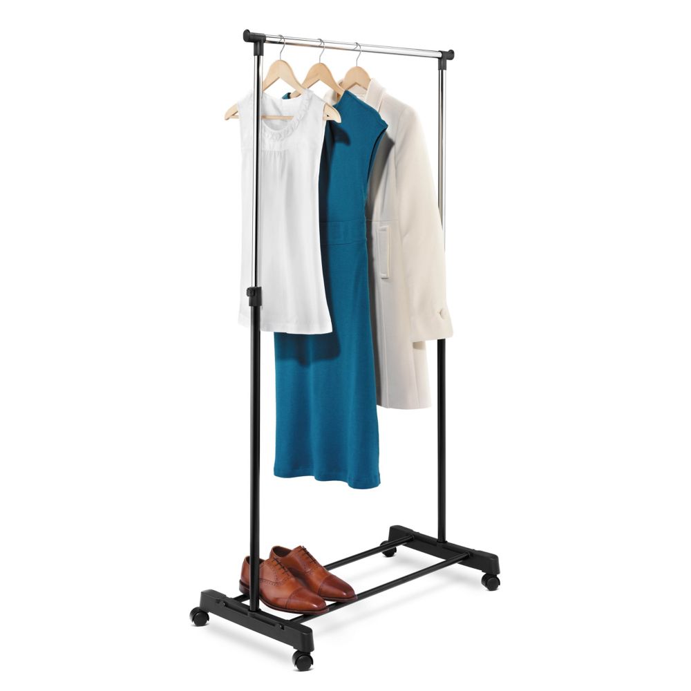 HoneyCanDo International Adjustable Steel Rolling Garment Rack in