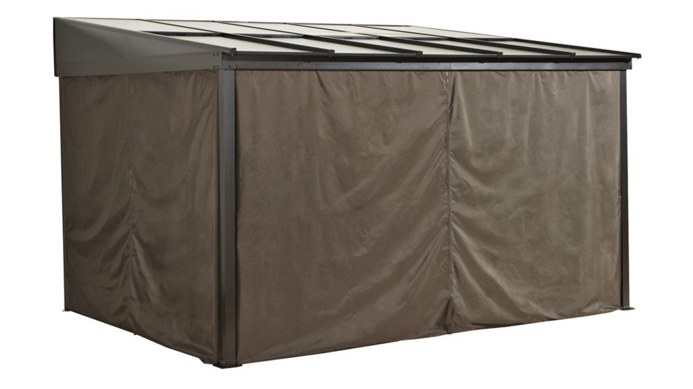 Sojag Pompano 10 ft. x 10 ft. Gazebo Polyester Privacy Curtains in Dark