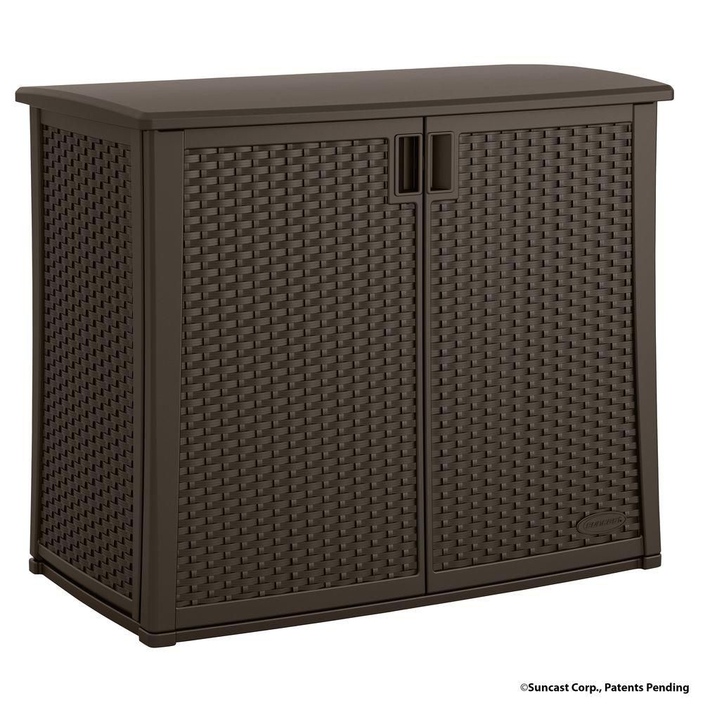 Suncast 97 Gal. Resin Wicker Outdoor Cabinet | The Home Depot Canada