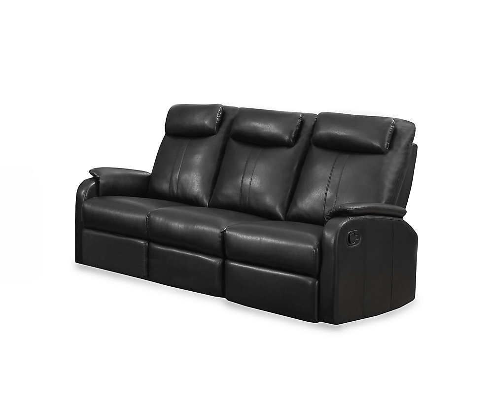 Reclining Blackbonded Leather Sofa