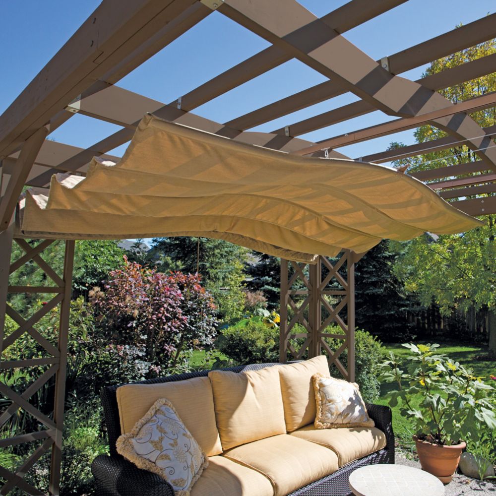 Shade Sails Cloths The Home Depot Canada 12 Inch X Retractable Sunshade In Taupe