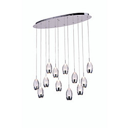 12 Light Chandelier With Chrome Oval Base
