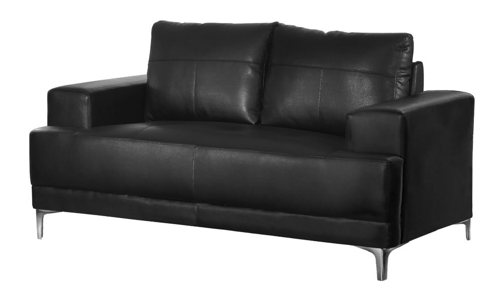 Monarch Specialties Love Seat BlackBonded Leather The Home Depot Canada