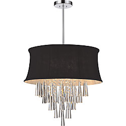 6 Light Pendent With Black Shade
