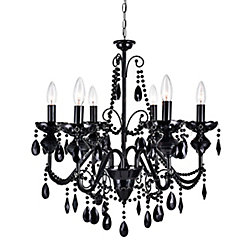 6-Light Black Crystals Chandelier