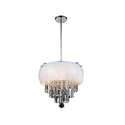 4 Light Mini Pendant With White Shade
