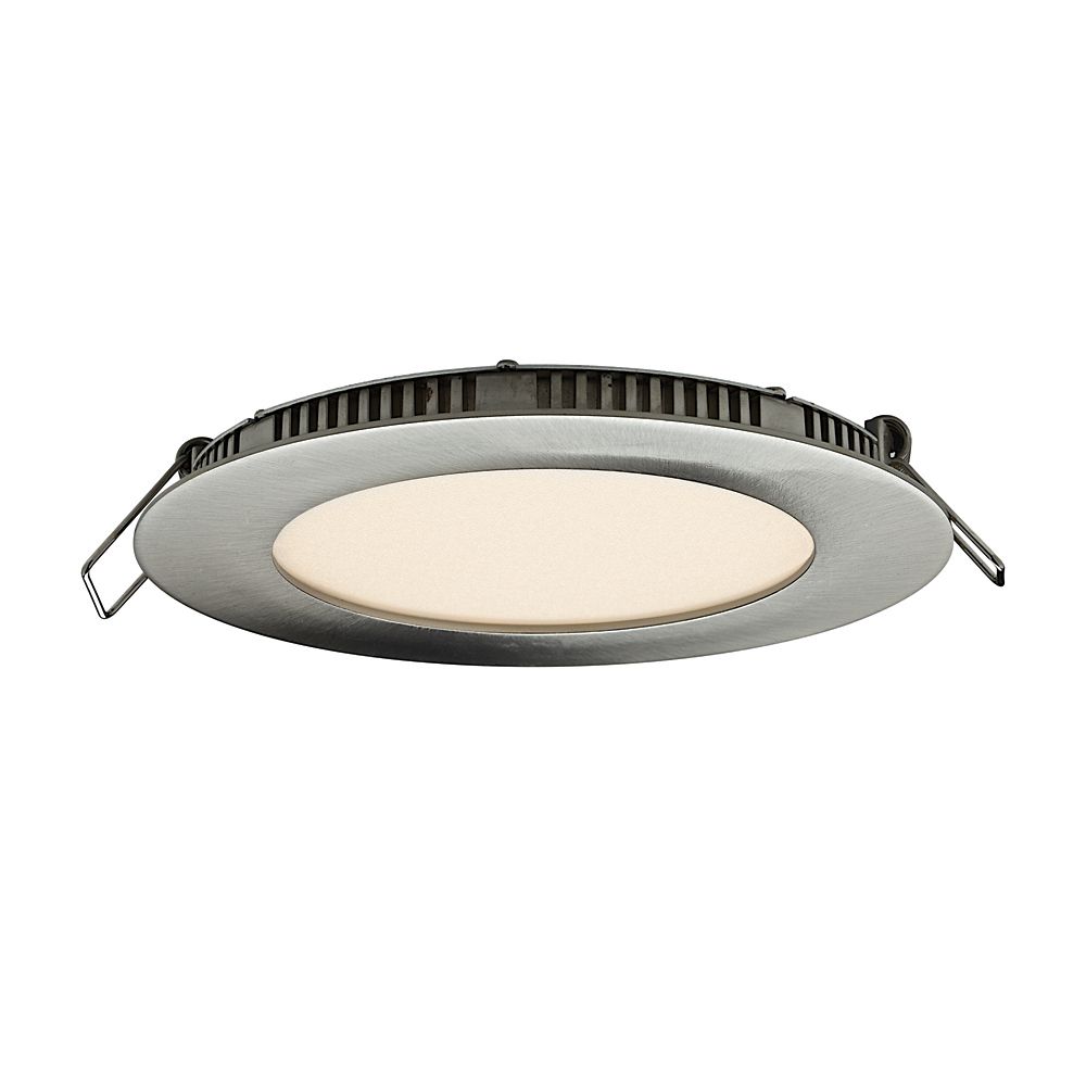 Illume Ultraslim 4-inch LED Recessed Round Panel Light in Satin Nickel ...