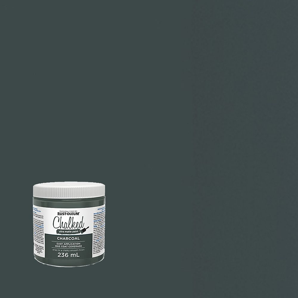 Rust Oleum Chalked Ultra Matte Paint In Charcoal 236 Ml The Home