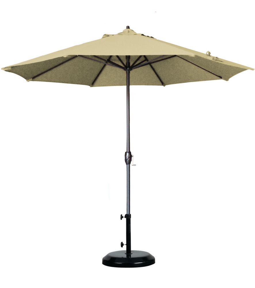 California Umbrella 9 Feet Aluminum Market Umbrella Auto Tilt Crank