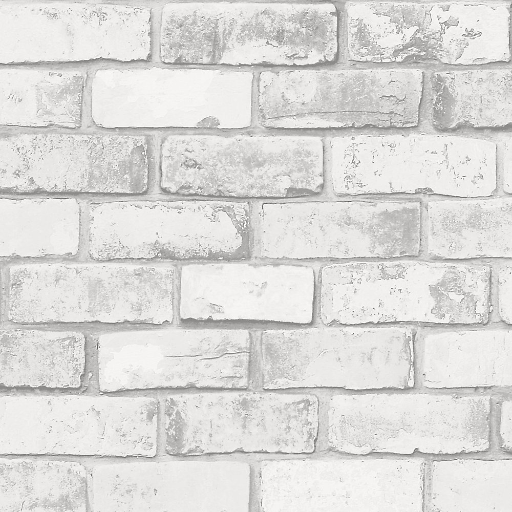 Superfresco Easy Brick WhiteGrey Wallpaper Superfresco Easy Brick WhiteGrey Wallpaper