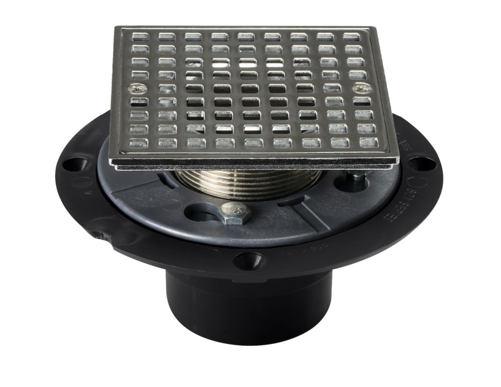 Sioux Chief Shower Pan Drain With Square Crome Plated Top And Abs Body