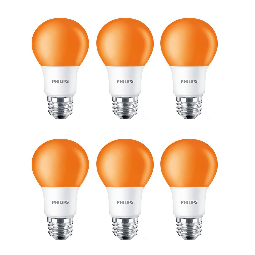 Philips DEL 60 W orange A19 ampoule colorée Cas de 6 Ampoules Home