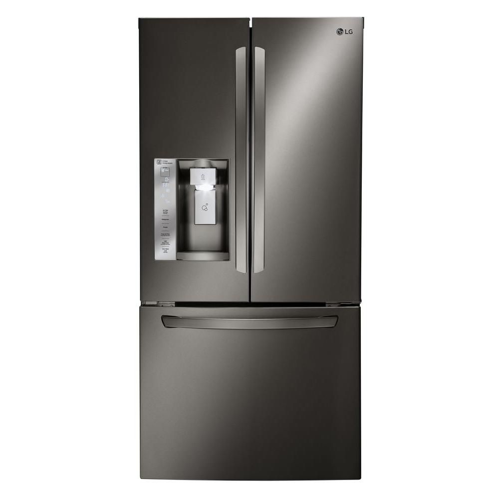 Lg Electronics 33 Inch W 24 2 Cu Ft Door French 2 Door French Refrigerator With Water And Ice Dispenser In Black Stainless Steel Energy Star Photo Of