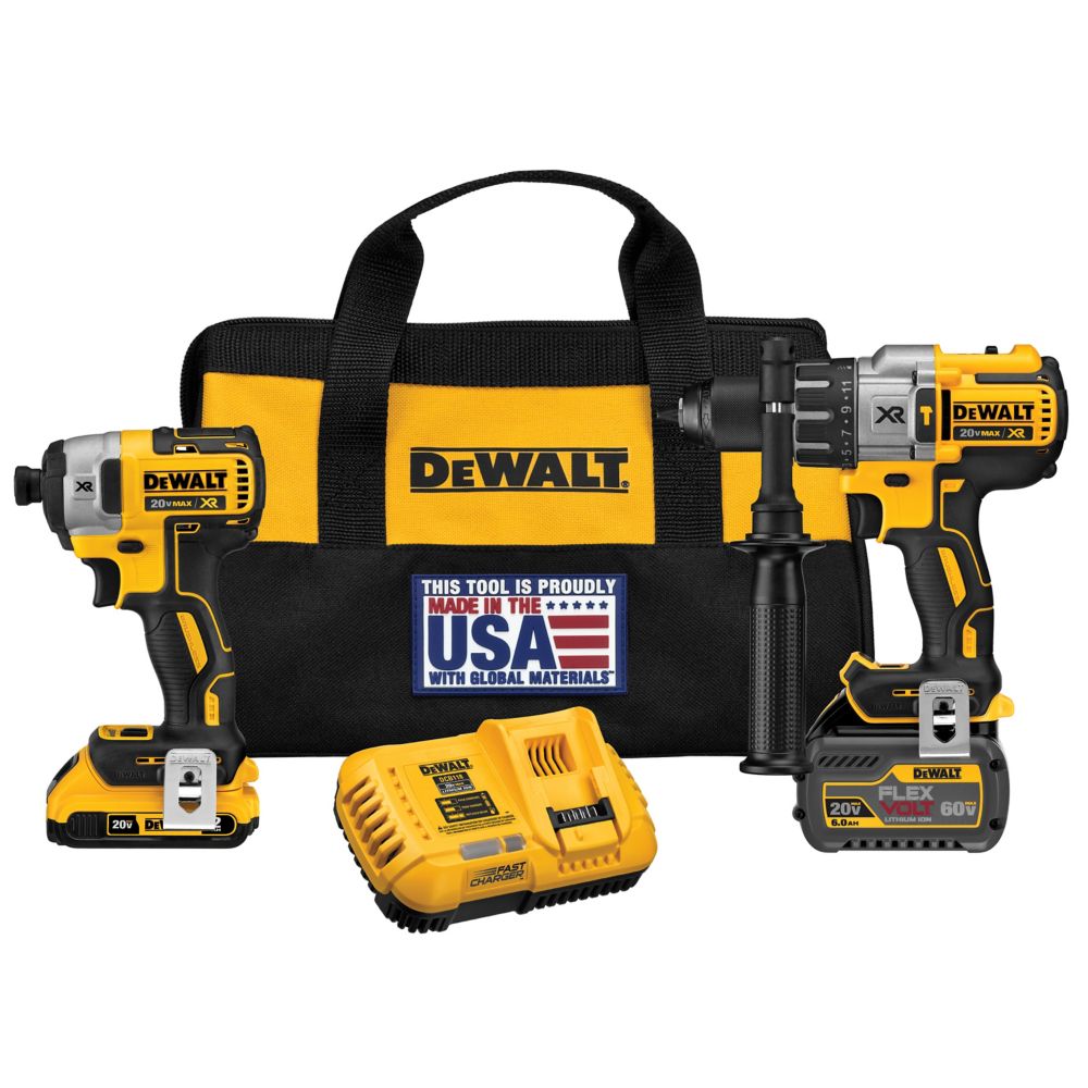 Dewalt Flexvolt 20v Max Xr Lithium Ion Brushless Hammer Drill And Impact Driver With Batte