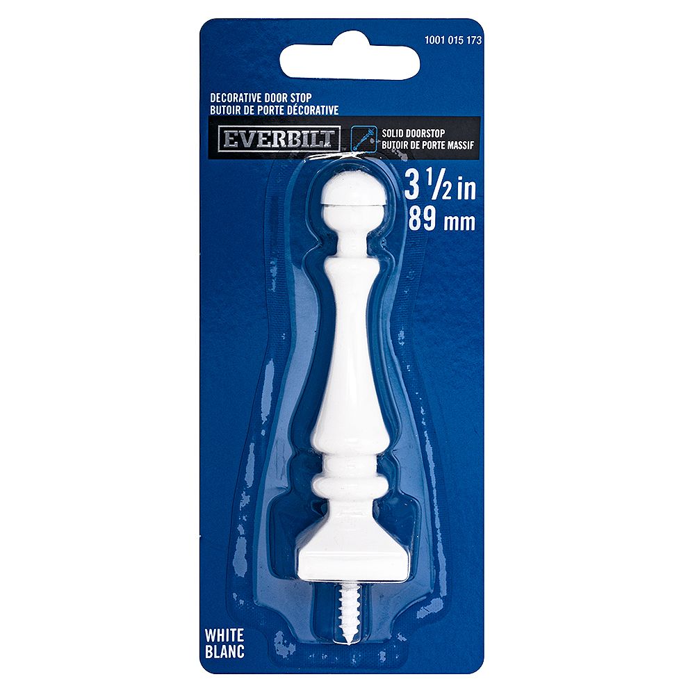 Everbilt 31/2inch Decorative Door Stop in White 1pk The Home Depot Canada
