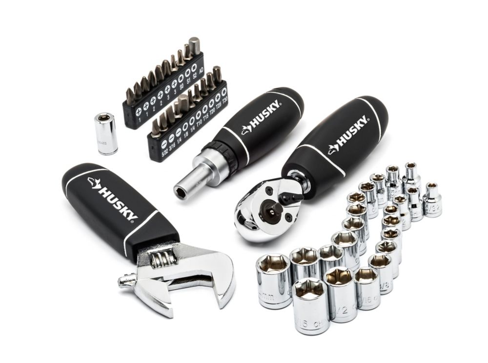 Husky 46Piece Stubby Set With Extendable Ratchet The Home Depot Canada