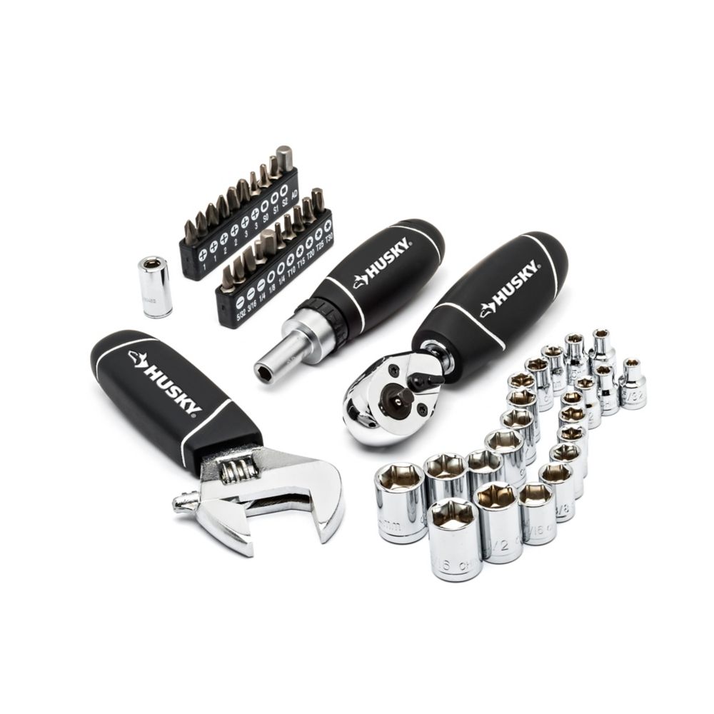HUSKY 46Piece Stubby Set With Extendable Ratchet The Home Depot Canada