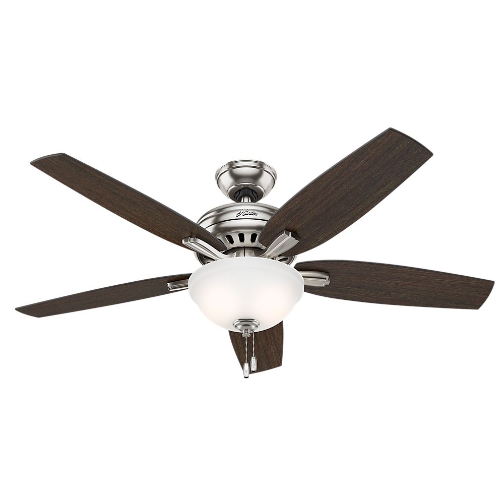 Hunter Ventilateur de plafond 52 pouces Nickle brossé Newsome Home Depot Canada Hunter Ventilateur de plafond 52 pouces Nickle brossé Newsome Home Depot Canada