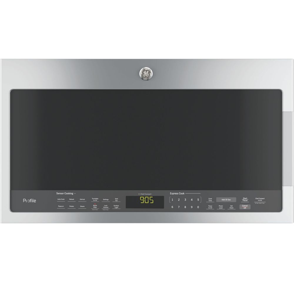 GE Profile 30-inch 2.1 cu. ft. Over the Range Microwave in Stainless Steel with Sensor Coo 