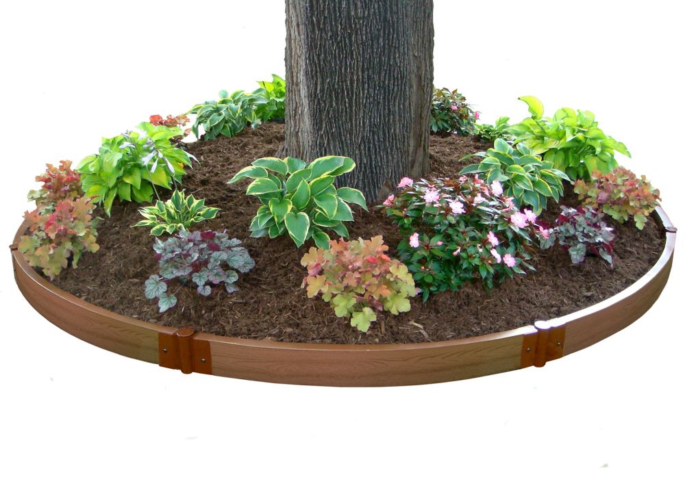 Frame It All 10.5 ft. Dia x 2inch H 1Level Raised Tree Ring Garden