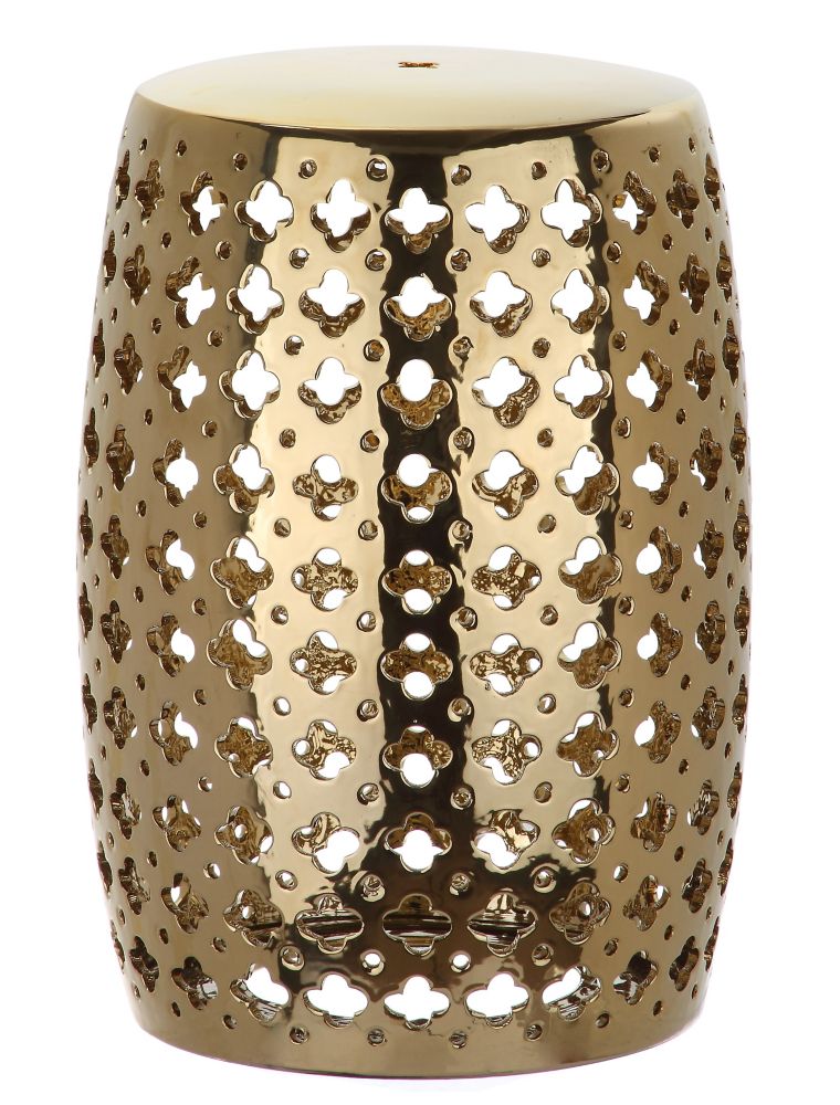 Safavieh Lacey Patio Stool in Plated Gold The Home Depot Canada